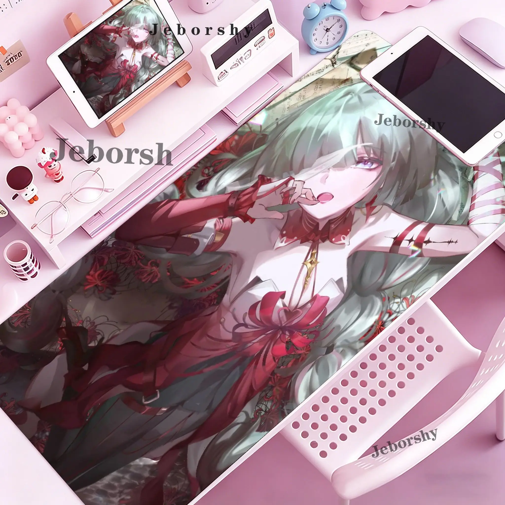 New HD Printing Phrolova Mouse Pad XXL Gaming Wuthering Waves Game Keyboard Desk Mat Non-Slip Laptop Rubber Kawaii Girl Mousepad