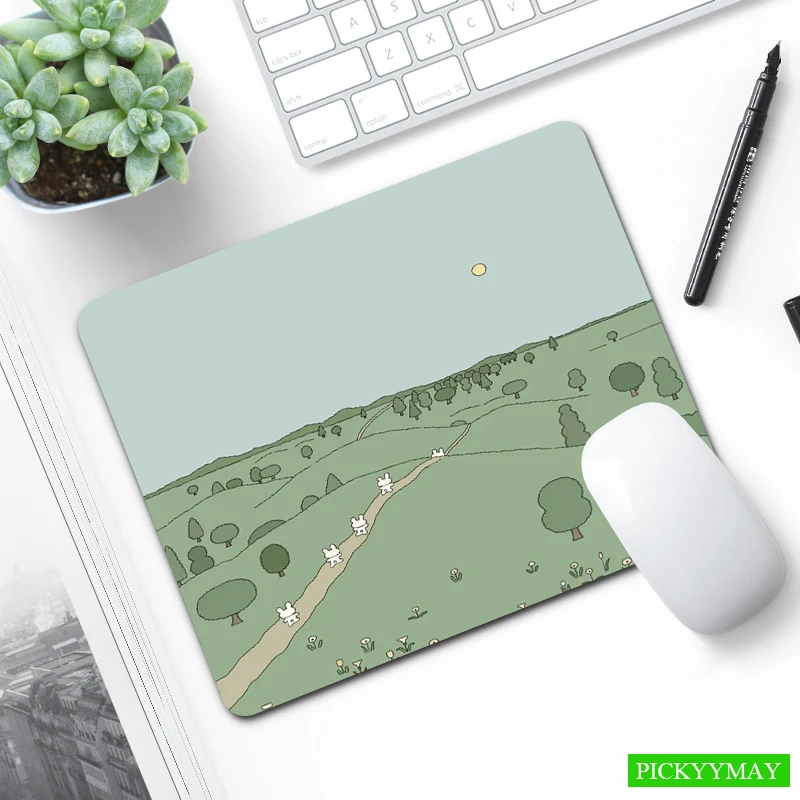 Cute Mouse Pad Small Desk Mat Office Little Mousepad Plant Design XS Mouse Mat Office 20x25cm Desk Pad