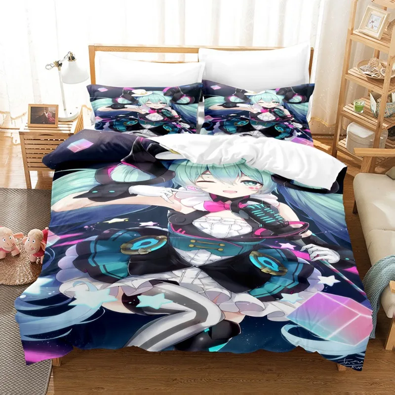 hot-anime-hatsune-new-miku-bedding-set-kawaii-anime-figure-print-duvet-cover-pillowcases-bed-linen-home-decor