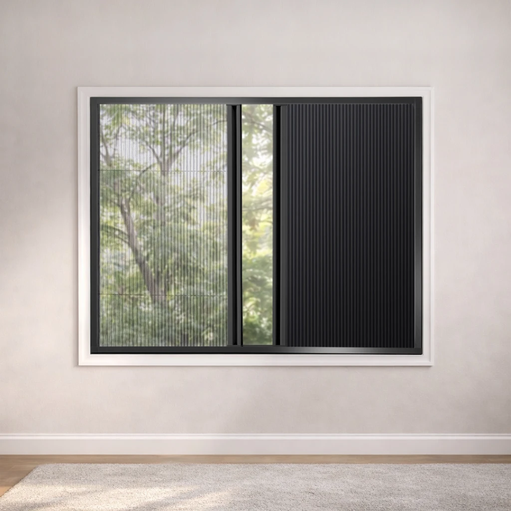 Day Night Cellular Honeycomb Shades with the mesh screen