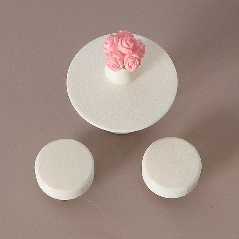 1/12 Dollhouse Miniature Simulation Round Table Stool Set Model Funiture Accessories For Doll House Decor Kids Pretend Play Toys