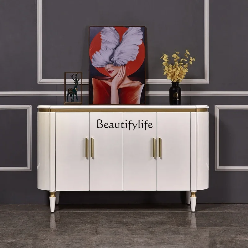 

LXLight luxury porch cabinet, paint anti-collision angle, large capacity, simple and modern solid wood locker