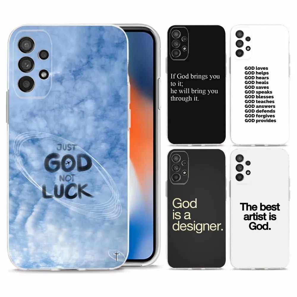 

Christian Jesus God Religion Phone Case For Samsung Galaxy A71,70,52,40,51,31,A50,21S,30S,Note20ultra Transparent Cover