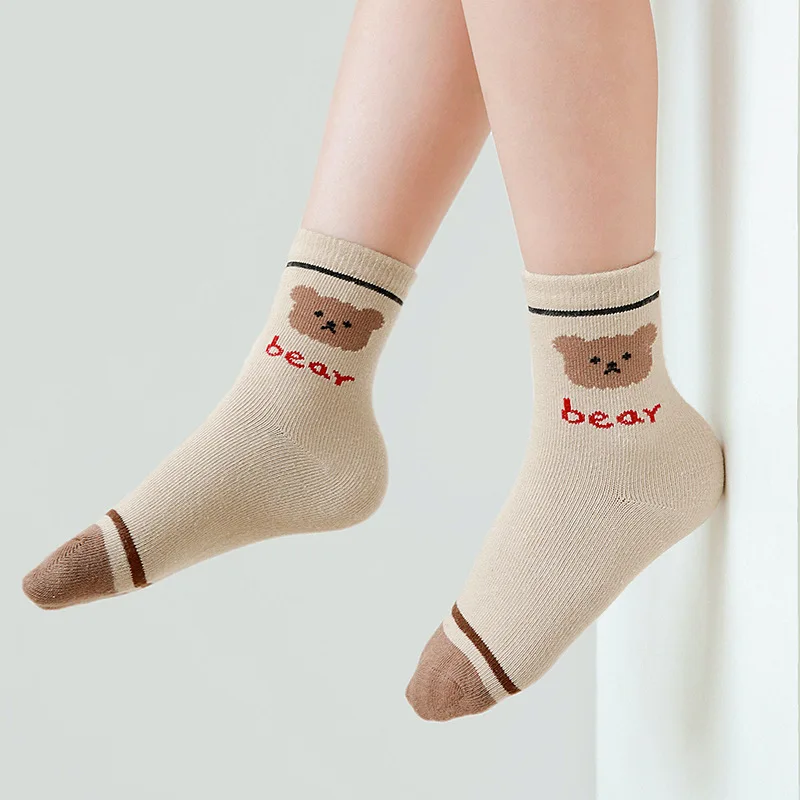 5 Pairs Kid Socks Girls Boys Soft Cotton Socks Spring Autumn Winter Infant Toddler Baby Claf Socks