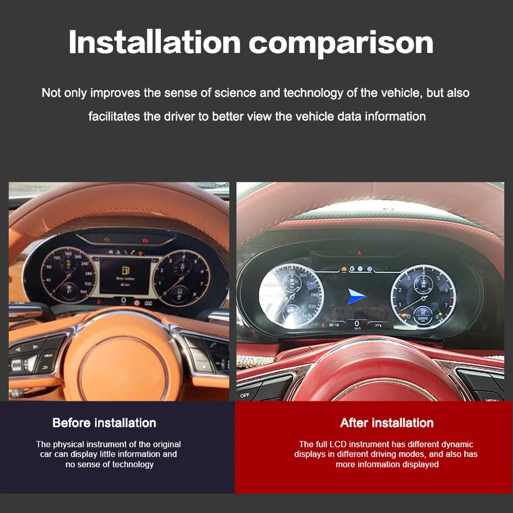 

Цифровая приборная панель для Bentley Flying Spur 2012-2017: ЖК-дисплей, спидометр, экран приборной панели, головное устройство