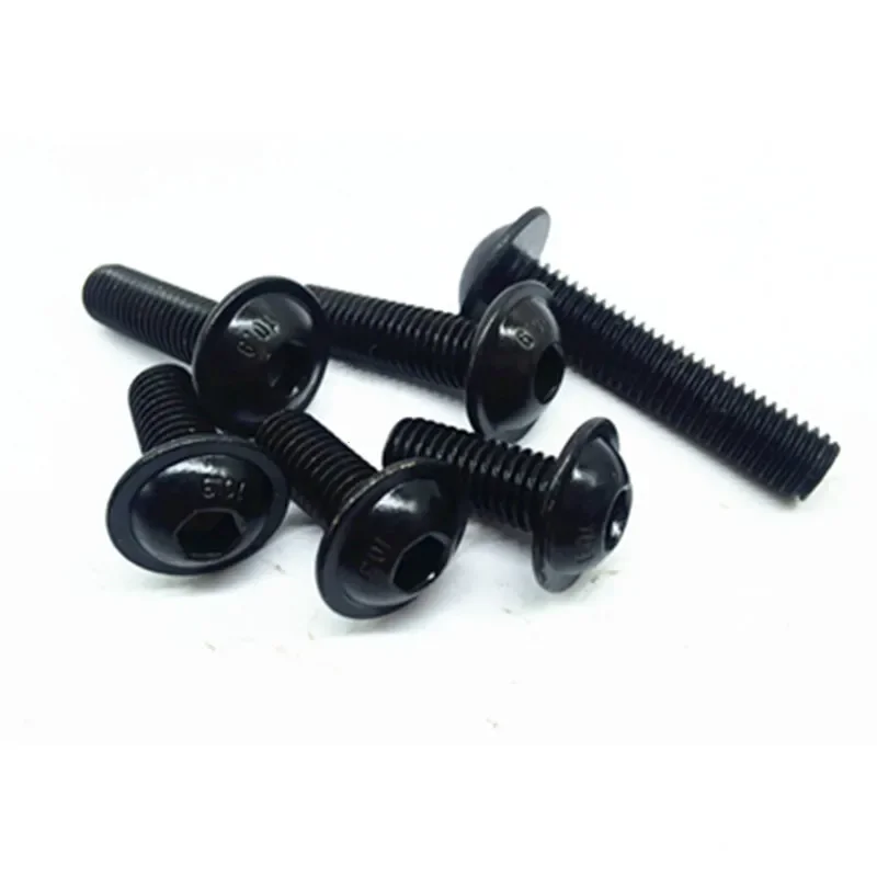 100pcs M4 M5 M6 Socket Flange Button Head Screws High Tensile Black Allen Bolts GB7380.8-20mm 16mm 12mm 10mm 10.9