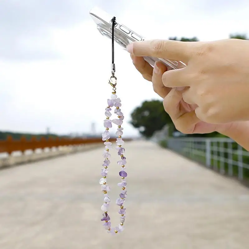 الأزياء مطرز سلسلة هواتف المحمول الحجر الطبيعي قلادة مطرز الهاتف الحبل الهاتف المحمول شنقا حبل للنساء مجوهرات