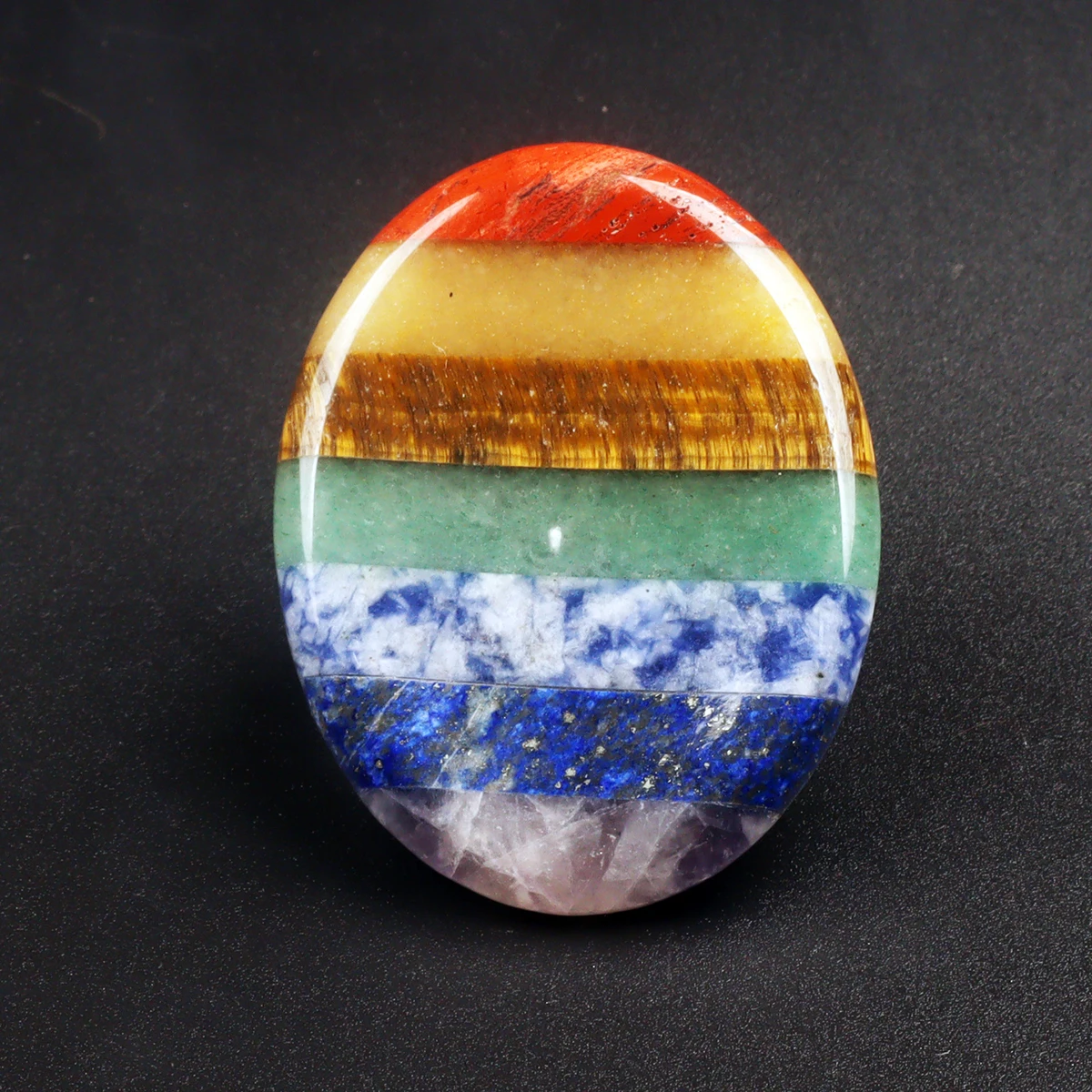 الجملة 7 ألوان شقرا تقلق حجر الجمشت روز Thumbstone جيب هدية التأمل البيضاوي كريستال حيوية طبيعية حجر النخيل #3