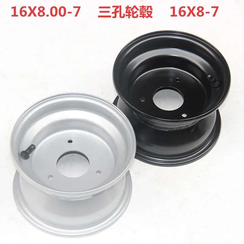 16X8.00-7 Inch Steel Wheel Rim 3 Hole ATV Beach Kart Tire Hub Iron Ring Accessories For Four Wheel Off Road Vehicle Parts