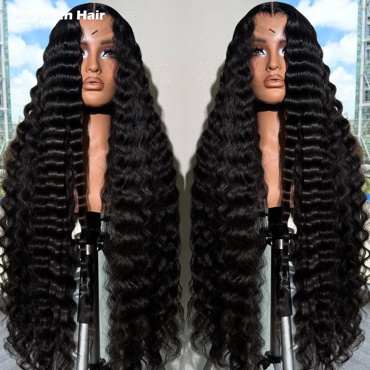 

Wear and Go 400 Density Glueless Wig 100% Human Hair 13x6 13x4 HD Lace Front Wigs for Woman Natural Black Deep Wave Glueless Wig