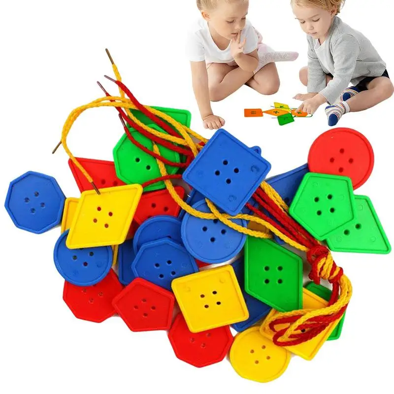 

Threading Toys For Toddlers Educational Stringing Geometry Beads Preschool Fine Motor Skills Early Educational Toy For Toddler