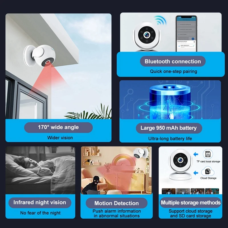 FULL-1080P Беспроводная Wi-Fi камера с цифровым зумом AI камера обнаружения человека ночного видения детская IP-камера наблюдения