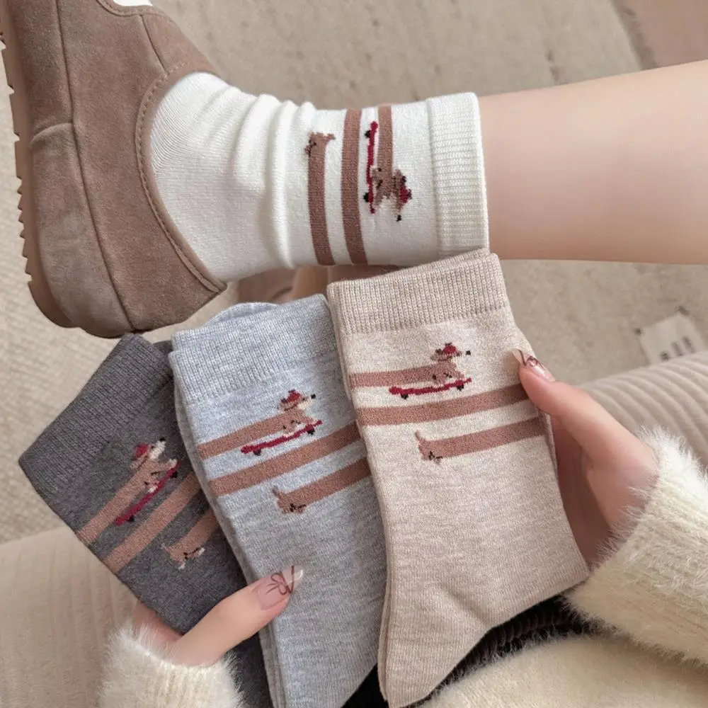 

1 Pairs Of Korean Style Woolen Socks Mid-Calf Socks Thickened Cartoon Winter Comfort Socks Women's Cute Socks Women's Stockings