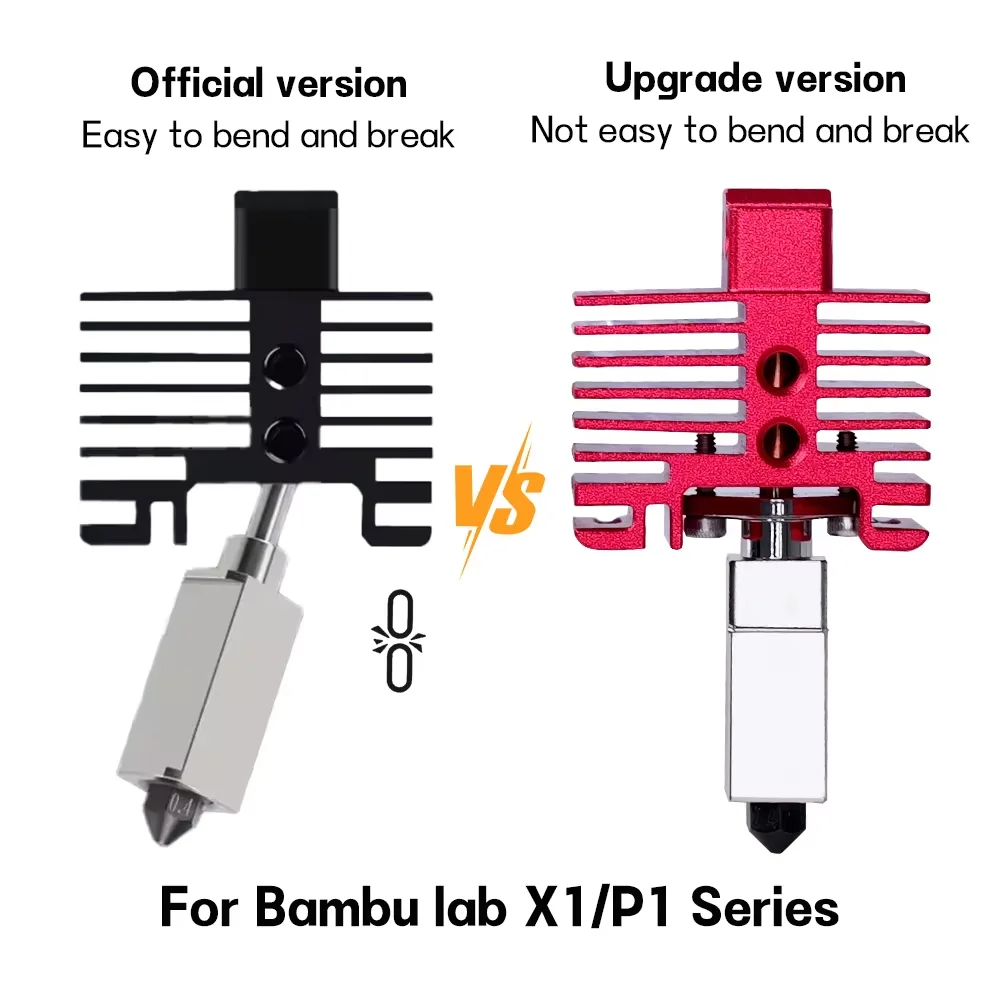 For Bambu Lab Hotend Upgrade 2.0 Version Nozzle Bambulab Bi Metal Fit Bamboo Bambulabs P1P P1S X1 X1C Hotend Kit P1P Thermistor
