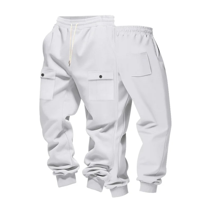 2025 autumn and winter warm sports tooling outdoor casual large size loose men's sweatpants