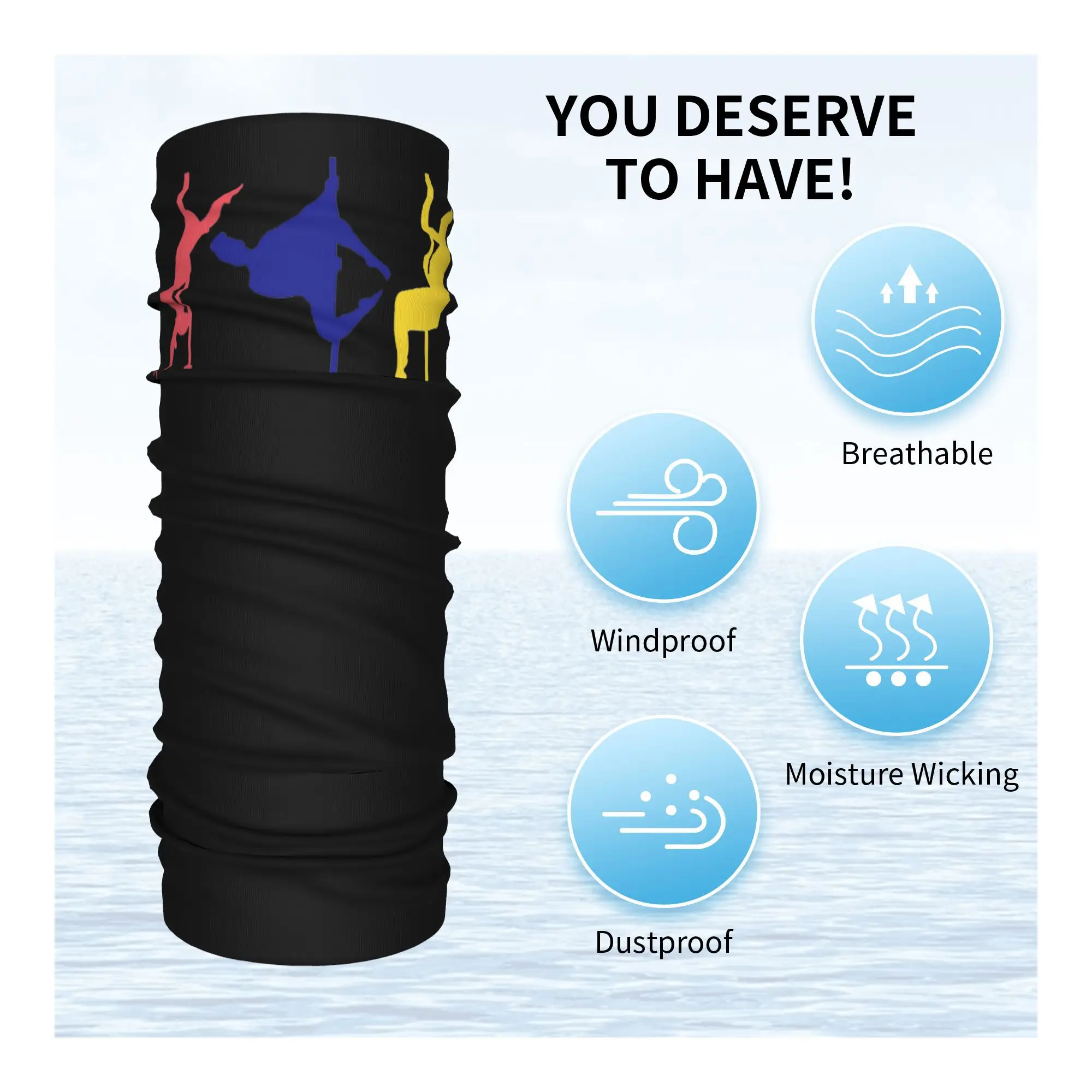 Hangback Frog Pole Dance Figures Pole Dance Bandana Leher Gaiter Masker Bungkus Cetak Syal Hangat Balaclava Olahraga Luar Ruangan Pria Wanita