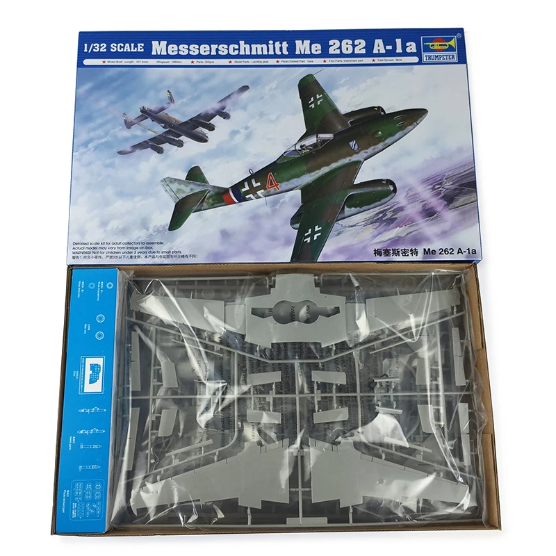 

Trumpeter 02235 1/32 Plane Messerschmitt Me 262 A-1a Fighter Bomber Jet Model TH06877-SMT8