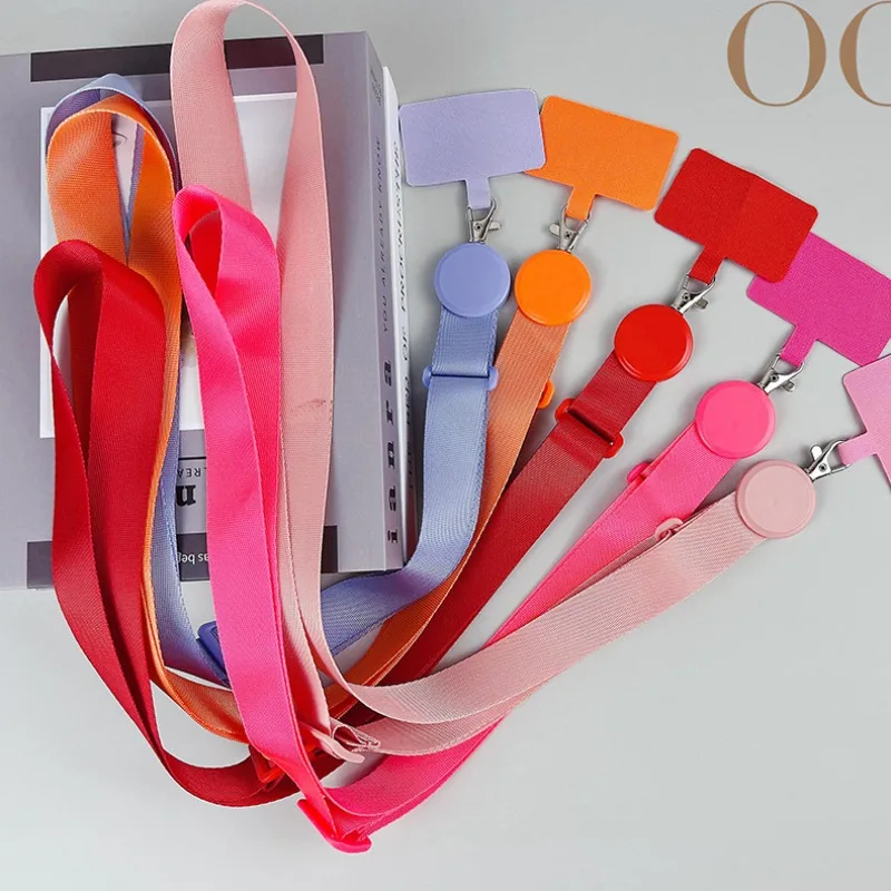 حبل رقبة كروس من النايلون القوي مع علامة تبويب حبل قابلة للتعديل ومشابك سلك معلقة للهاتف وحزام طويل وسلسلة ساحرة