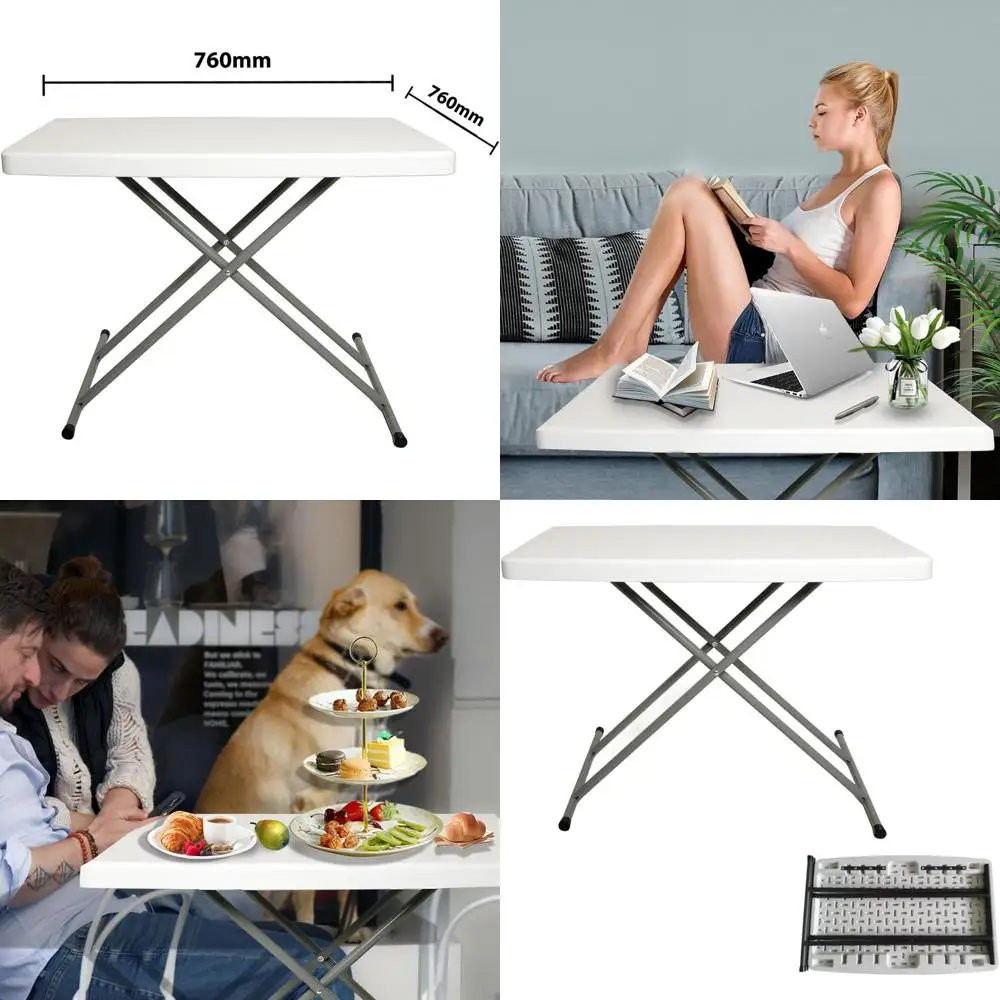 

Compact Foldable Mini Table - Portable, Adjustable Height, Multifunctional White 20x30