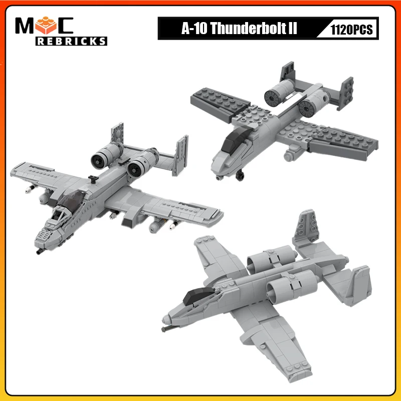 

Military Series Fairchild A-10 Thunderbolt II Subsonic Attack Aircraft Building Blocks DIY Model Bricks Boy Toys Holiday Gifts