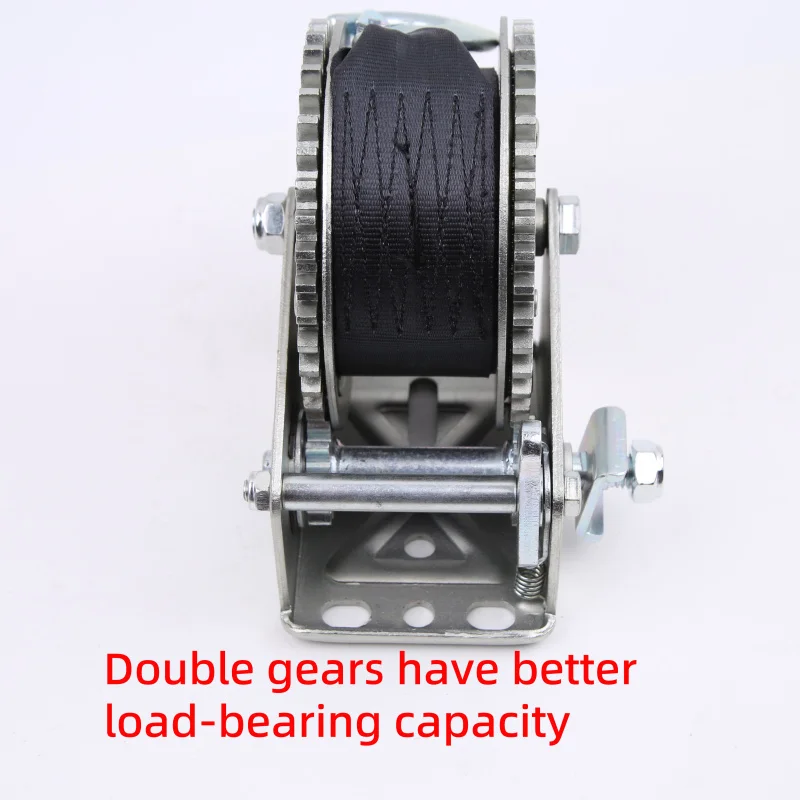 Handwinde 2000LBS8M PolyestergurtbandAnhängerwindeDoppeltahnMotorboot, Gummiboot, Anhängerwinde