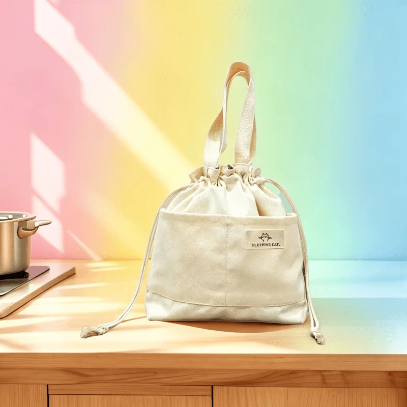 Japanese style lunch box insulation bag thickened Student office workers bring lunch portable lunch bag lunch box bag