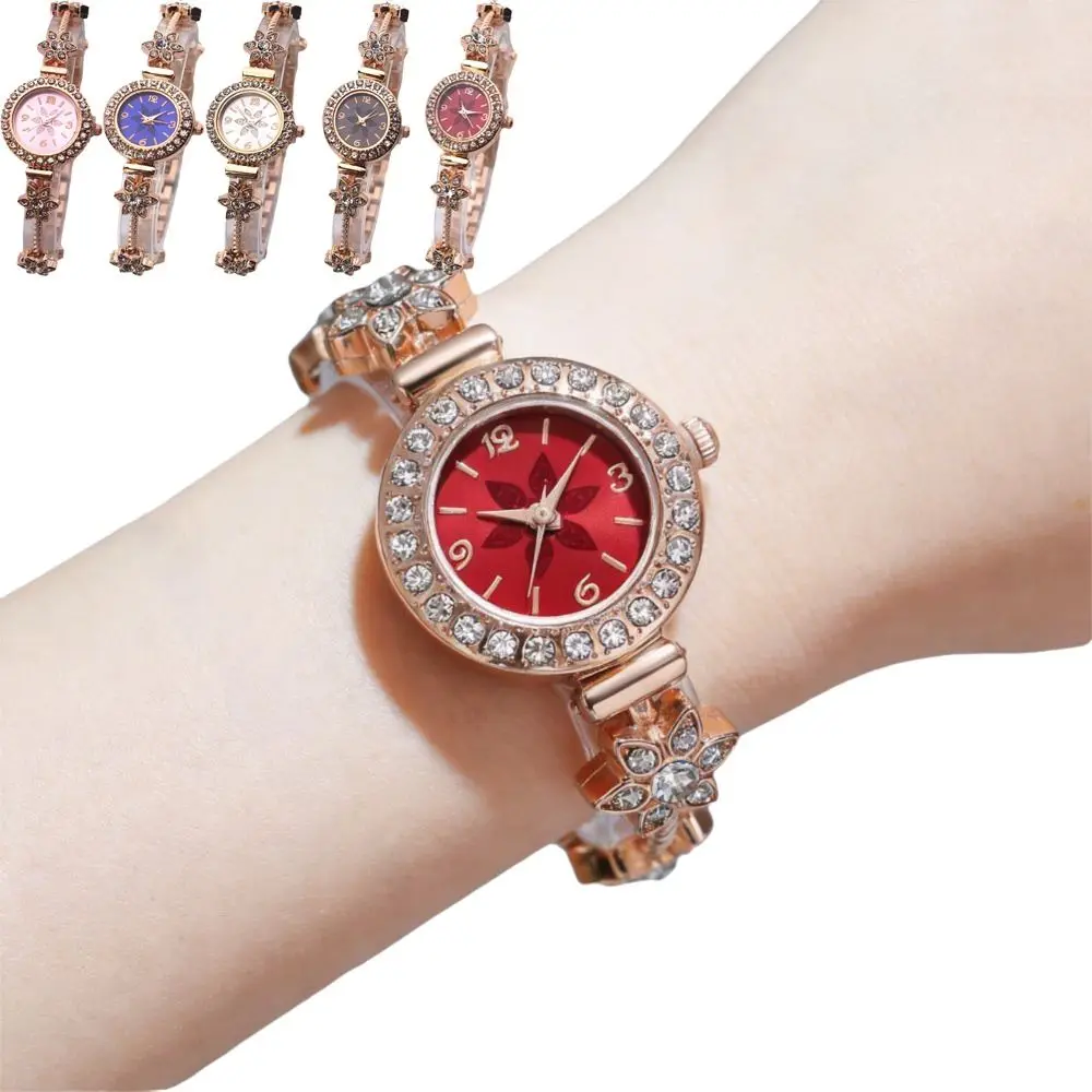 

Ежедневные кварцевые часы с кристаллами, ремешок для часов с бриллиантами, регулируемый браслет, круглые часы, украшение для запястья, подарок