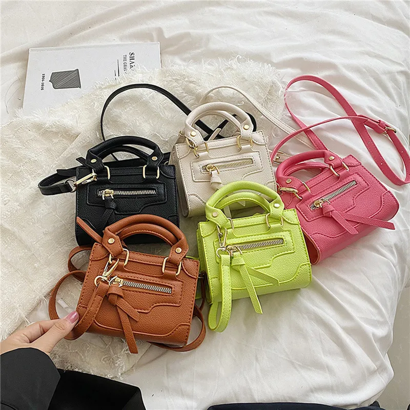 Mini torebki damskie Lychee Pattern Candy Color Coin Lipstick Purses And Handbag 2024 Designer Bags Luxury Motorcycle Bag Sac