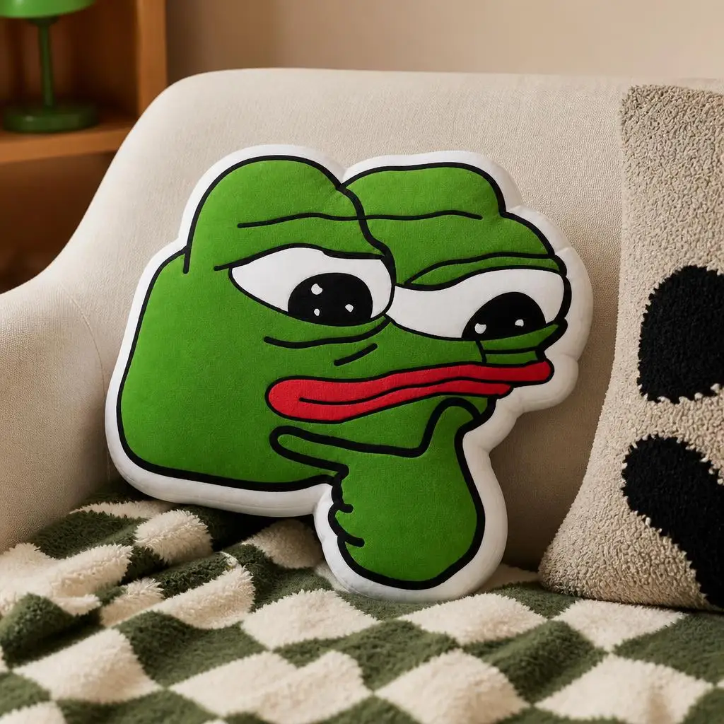 Rare Pepes Thinking Plush Pillow Cushion Irregular Stuffed Throw Pillow Home Decor Gift Sofa Bed Couch