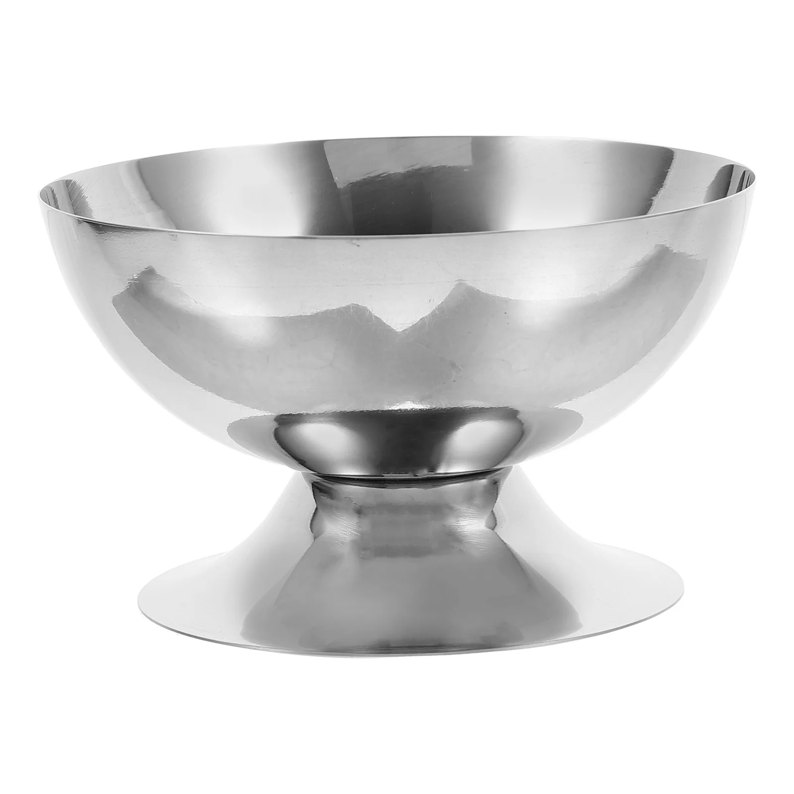 

Ice Cream Cup Stainless Steel Dessert Bowl Short Footed Silver Kitchen Serving Jelly Yogurt Container