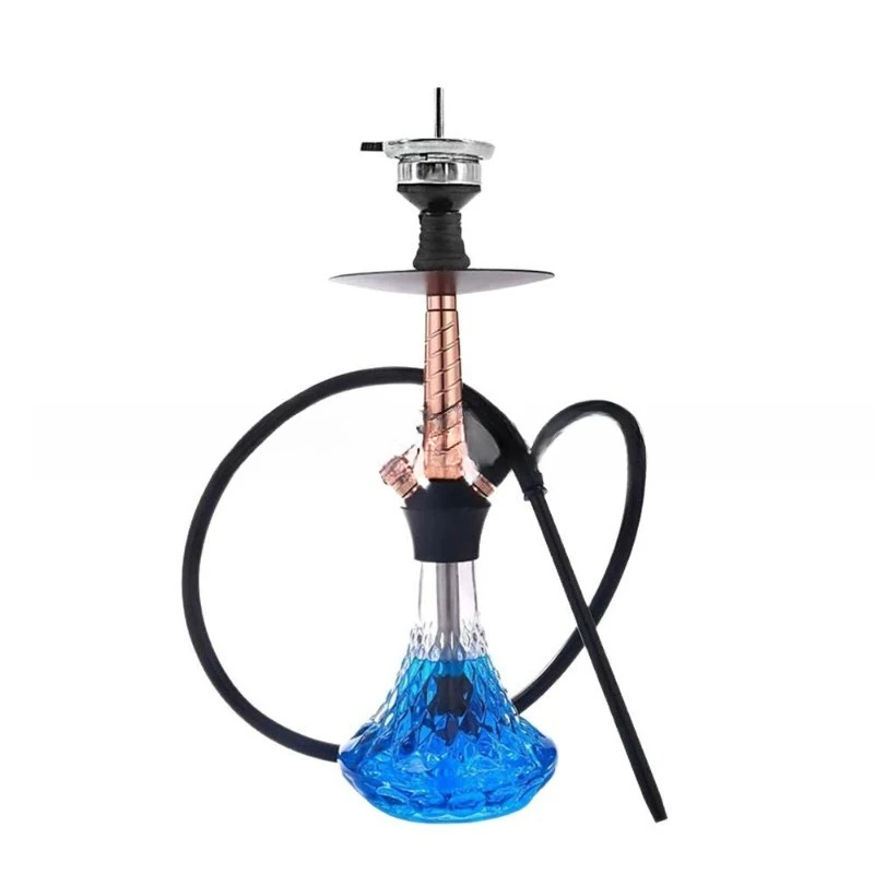 set narghilè, pentola per fango nero con griglia a carbone a tubo singolo in silicone.