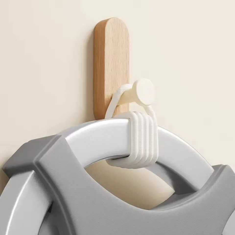 Selbstklebende Wandhaken aus Holz zum Aufhängen von Mantel, Handtuch, Kleidung, Decke, Hut, Rucksack, Robe, Eingangsbereich, Schlüsselhalter, Dekoration – Detail 3