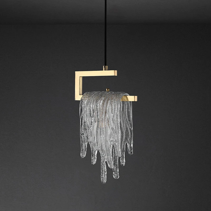 ما بعد الحداثة LED قلادة نحاسية ضوء الشمال زجاج إبداعي قلادة مصباح غرفة المعيشة مطعم غرفة نوم فاخرة مصباح معلق معدني