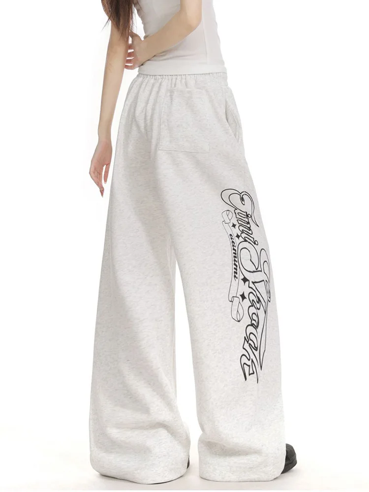 Pantalones Deportivos Rosa American Letter para Mujer, Ropa Urbana de Primavera, Estilo Hip Hop, Pierna Ancha, Cintura Alta, Bolsillos Vintage, Pantalones Harajuku