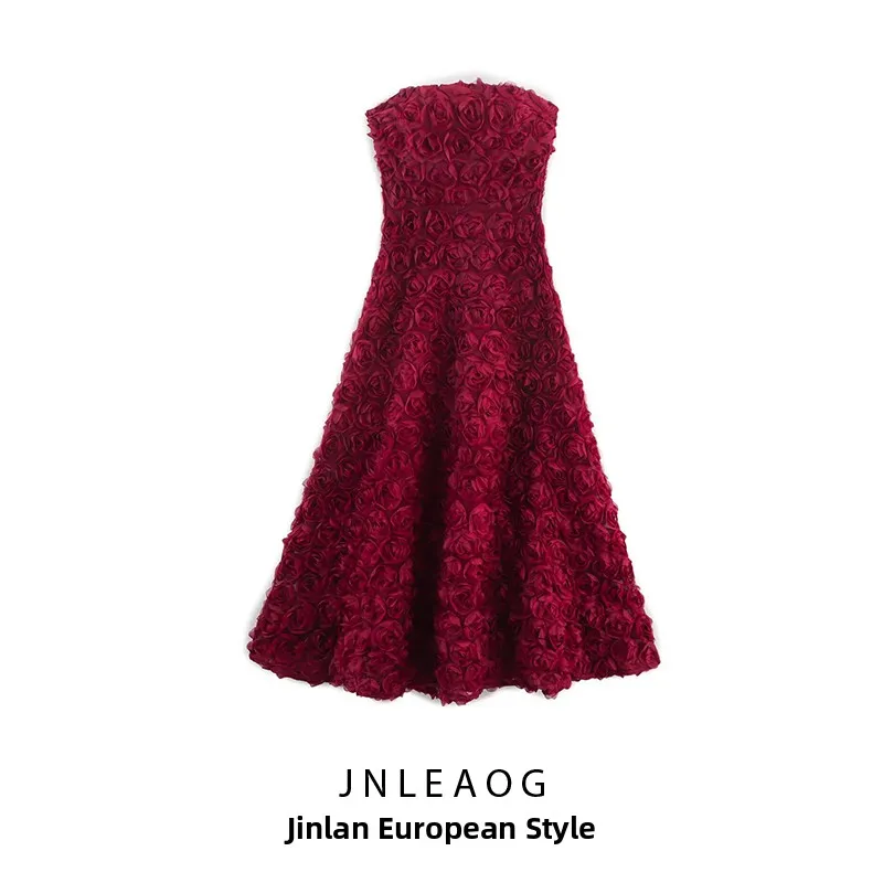 Automne nouveau Sle femmes Faion Design Sense t-shirt dimensionnel fleur agitation taille Dr Svel H Version décontracté Polyester...