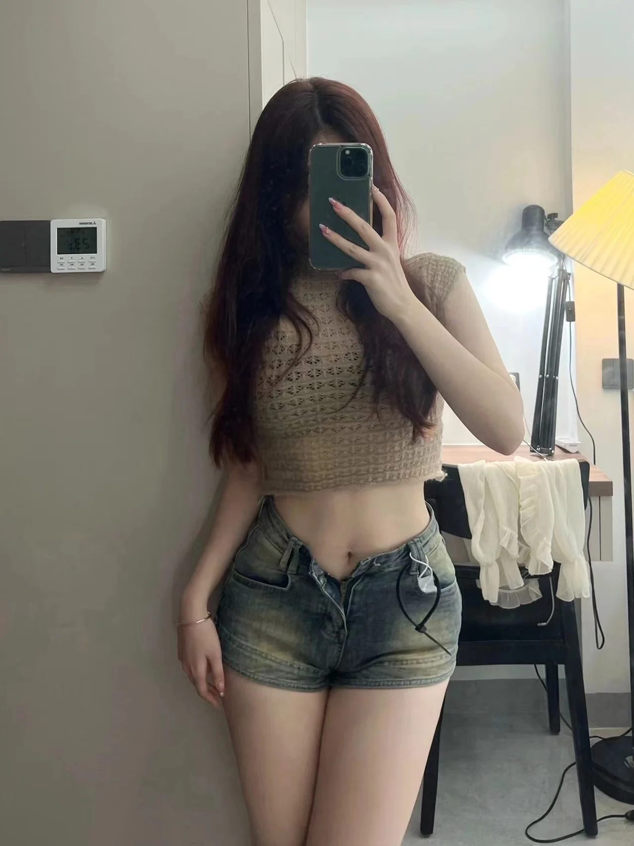 

Sexy Spicy Girl Elastic Faded Denim Hot Pants Women's Spring Autumn plus Size Slimming A-Line Hot Pants Trendy Short Jeans