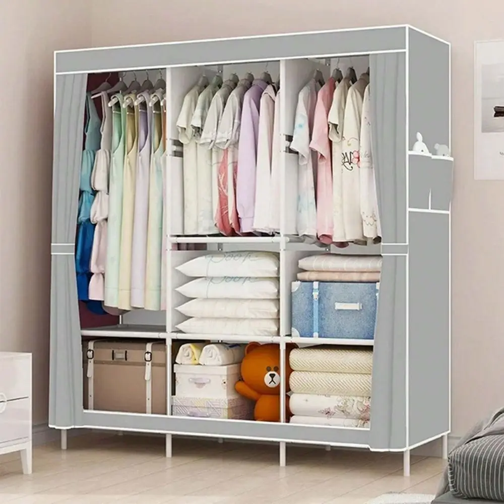 

Large Capacity Portable Wardrobe Closet, Easy Assembly Cloth Storage Cabinet For Home, Rental House, Dorm Bedroom, 65 Portable C