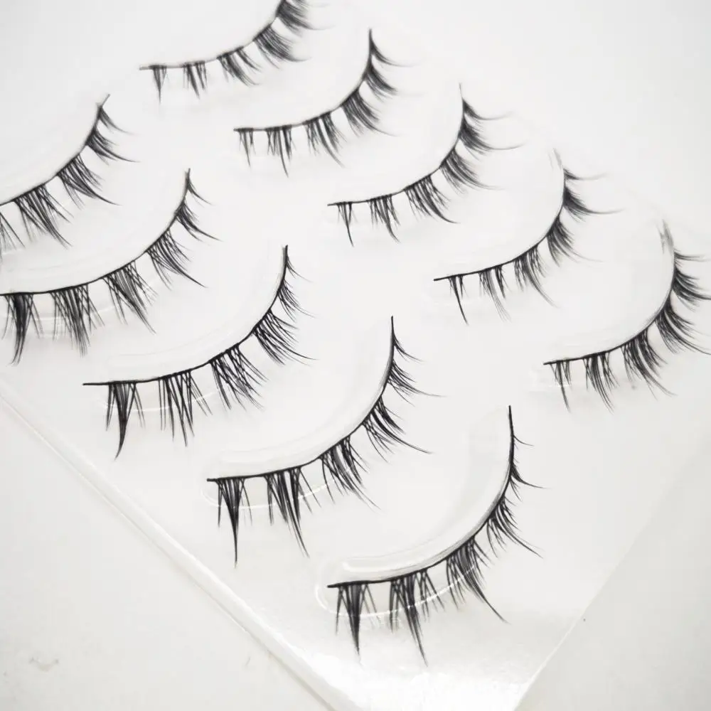 5คู่ขนตาปลอมธรรมชาติแถบ3D Faux Mink ปลอมธรรมชาติยาวโหดร้ายฟรี Wispy Lash Cils Peralatan Rias ขายส่ง