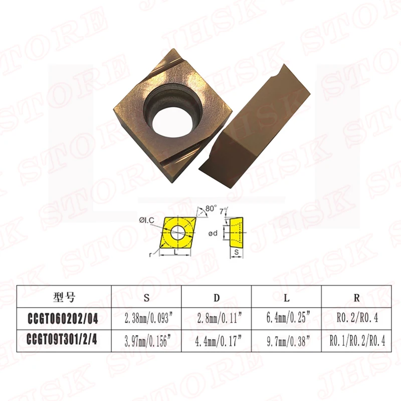 Set di punte per utensili per tornitura per tornio in metallo inserti per tornitura in metallo duro CCGT09T302/04 with1/2 portautensili per turazione in acciaio inossidabile