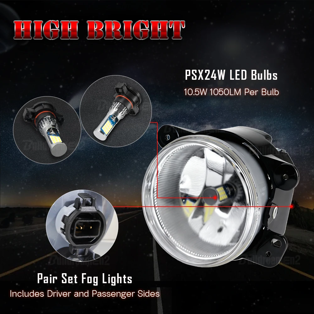 2 × سيارة LED الضباب ضوء الجمعية النهار مصباح جيد الإضاءة ل شاحن دودج (LD) 2011 2012 2013 2014 (لا تناسب نموذج SRT-8)