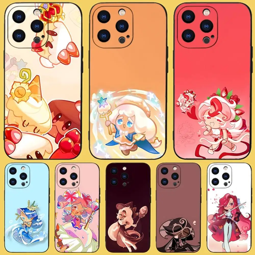 

C-Cookie Run K-Kingdom Phone Case For iPhone 17,16,15,14,13,12,11,Pro,Max,Plus,X,XS,SE4,E,Mini,Soft Black Case