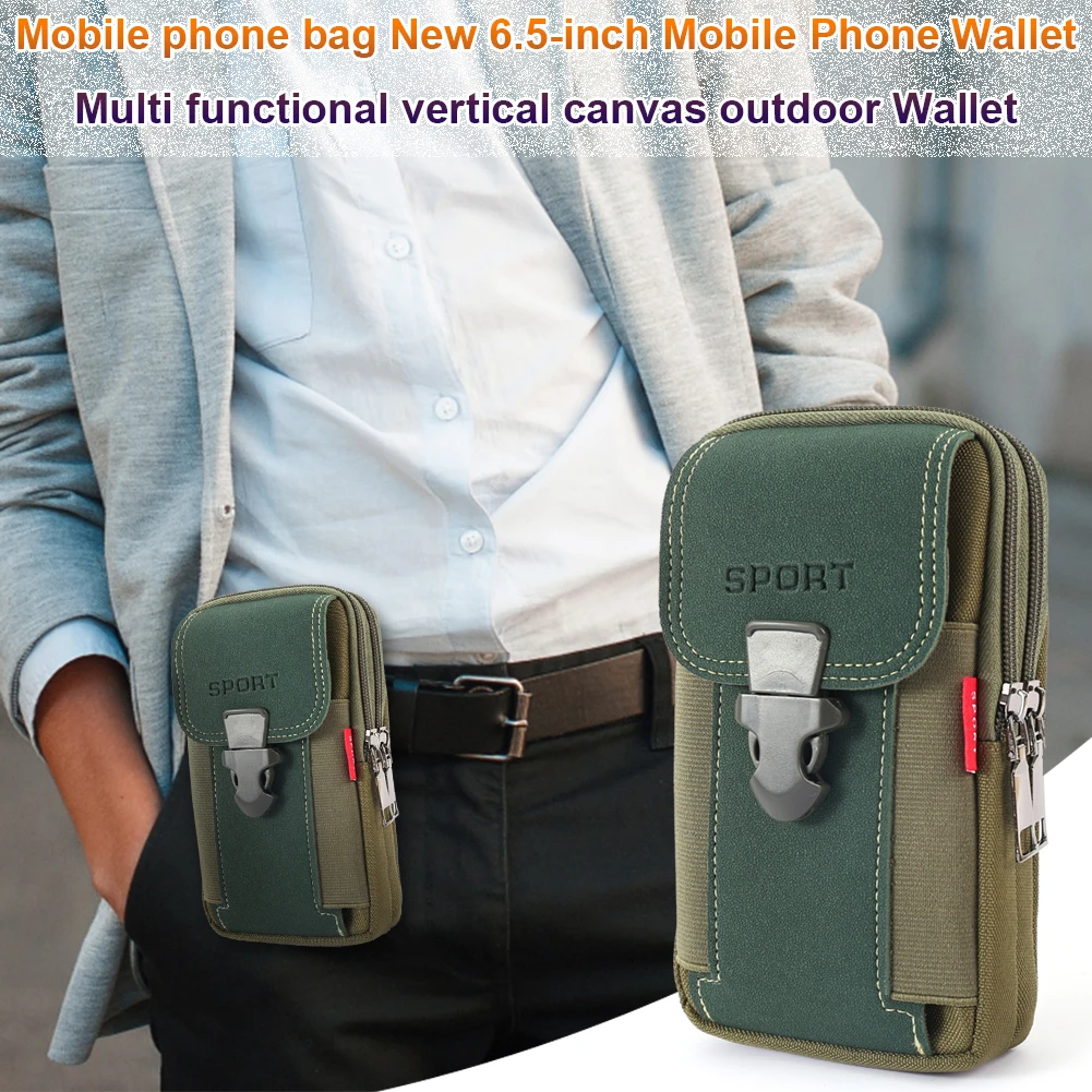 Running Pouch Travel Camping Zip Belt Bags Canvas Waist Pocket Male Outdoor Fanny Bum Bag Purse Business Mobile Phone Pouch