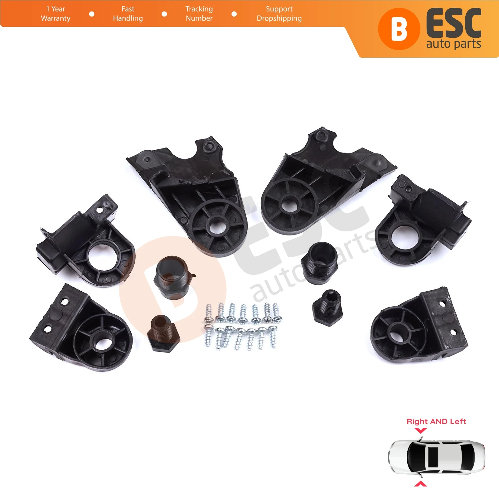 EHL580 Headlight Holder Mount Repair Bracket Tab Set Left Right Side for Mercedes C Class W205 C205 S205 A205 2013-2023