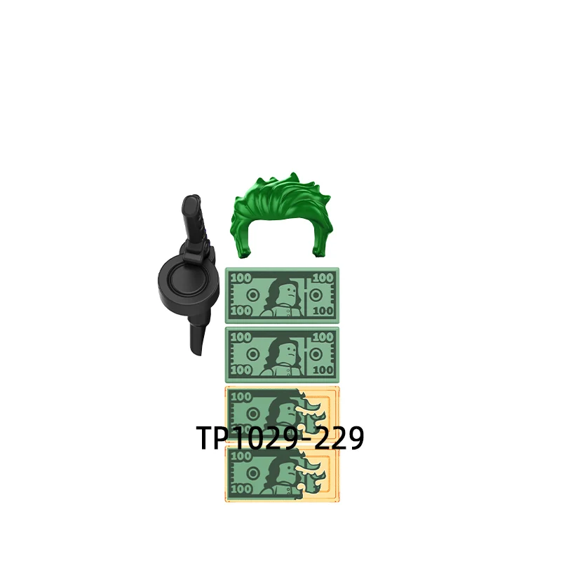 The Action Figures Hammer Dog Cup Fish Bag Weapons Pants Hair Parts Model Blocks MOC Bricks Set Gifts Toys For Children TP1029