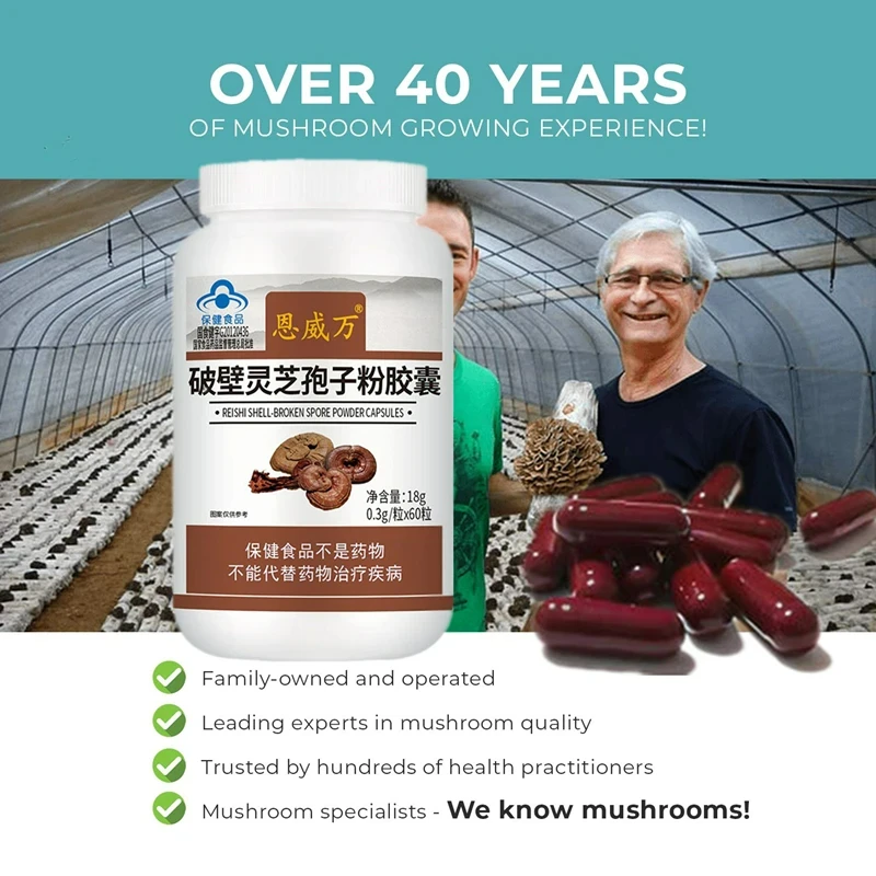 كبسولات مستخلصات فطر Ganoderma Lucidum و Cordyceps Militaris