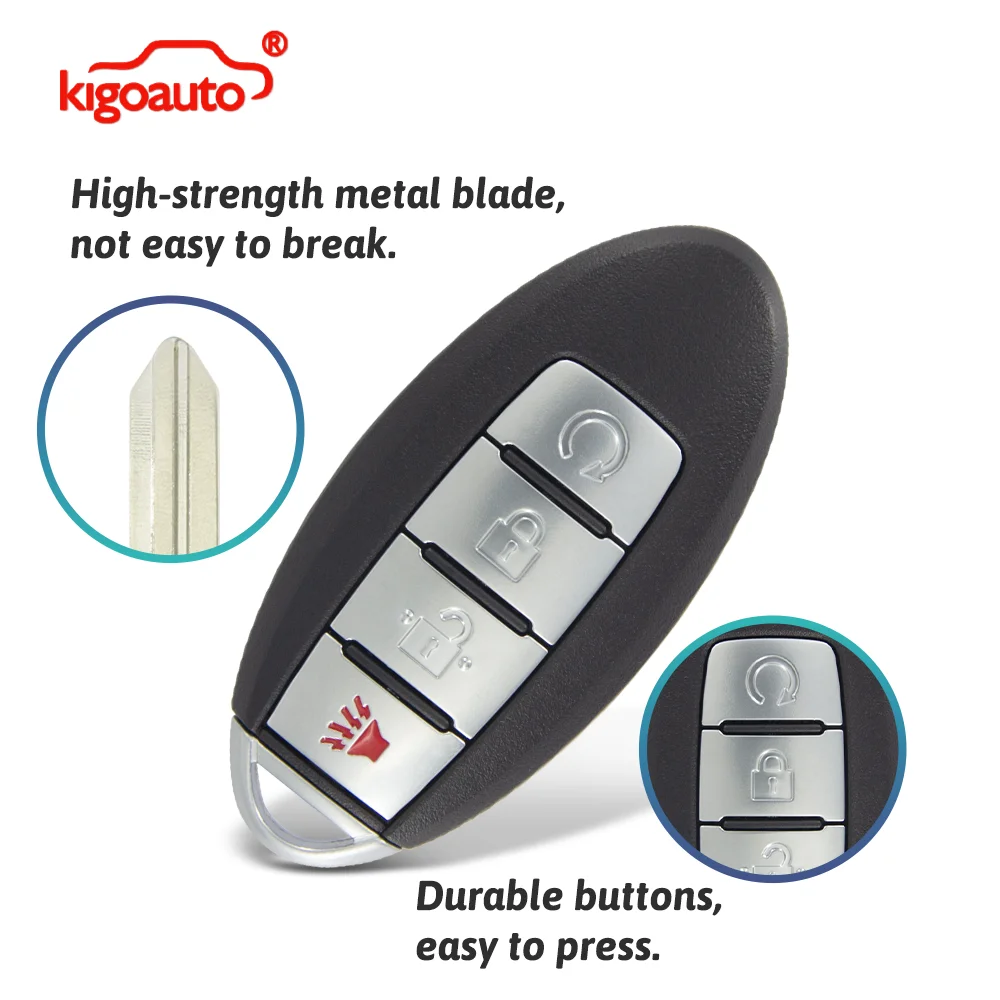 Kigoauto FCC KR5S180144014 Smart Key Shell 4 Button for Nissan Murano Pathfinder Titan 2016 2017 2018
