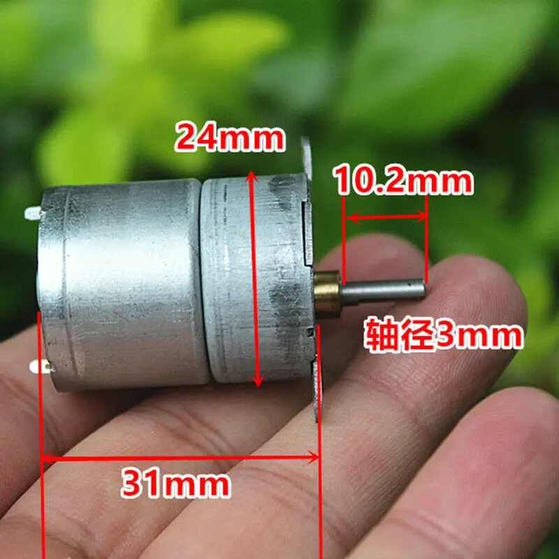 DC 3V 5V 6V 9V 12V 29RPM Slow Speed Mini 24mm Full Metal Gear Motor Robot Car