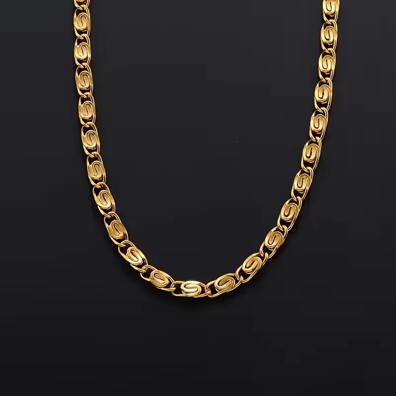 Punk Personality Temperament Geometry Golden 1pcs Stainless Steel Fine Chain Necklace for Man Women 2mm Width Thin Basic Chains