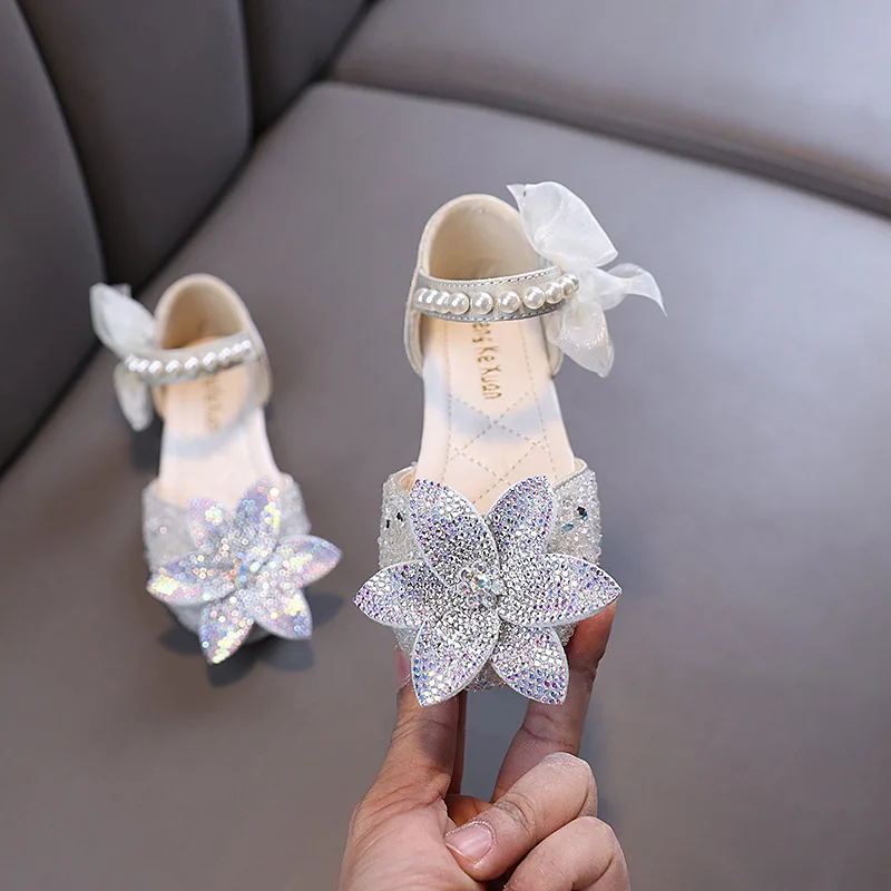 

Весенне-осенние новые детские туфли из искусственной кожи, свадебные туфли для танцев, детские элегантные туфли принцессы с бриллиантами для маленьких девочек