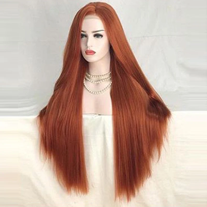 بيرناردو مستقيم الدانتيل شعر مستعار أمامي الشعر الاصطناعية غلويليس الزنجبيل الملونة الباروكات مع شعر الطفل ألياف مقاومة للحرارة الدانتيل الباروكة